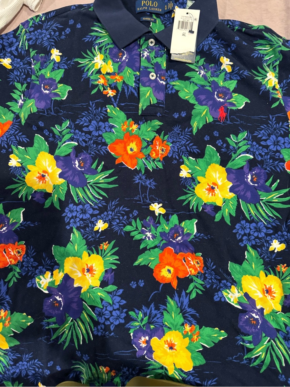 Polo by Ralph Lauren Navy Floral Hawaiian Polo